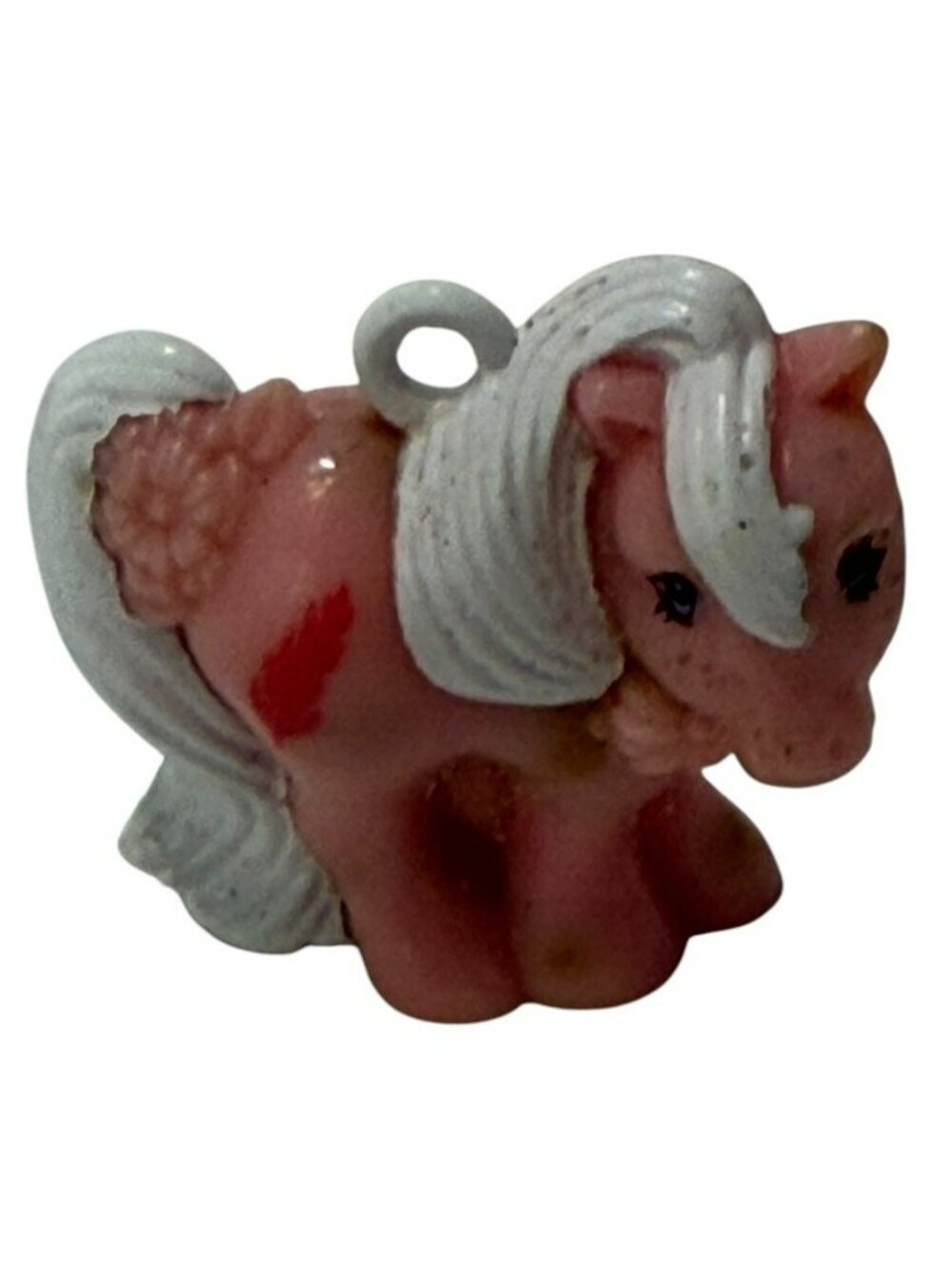 Vintage My Little Pony Ticklish Charmkins Mommy Charm Necklace MLP Pink Feather